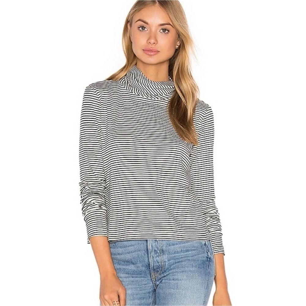 Michelle Turtleneck Stripped Cotton Top Size M